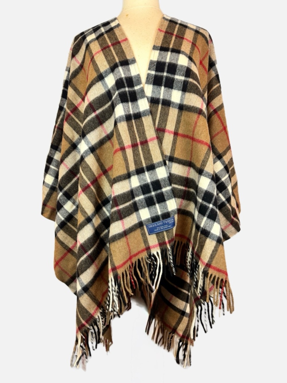 Highland Tweeds | Plaid Poncho Cape, O/S